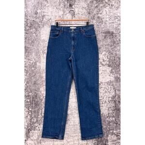 Abercrombie & Fitch Straight Leg Jeans in Dark Blue Denim
